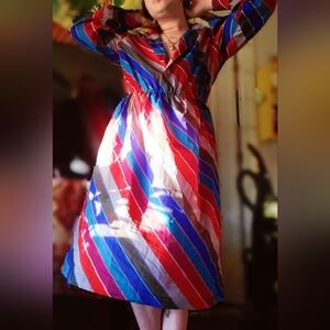 Striped 80s Colorful Vintage Dress